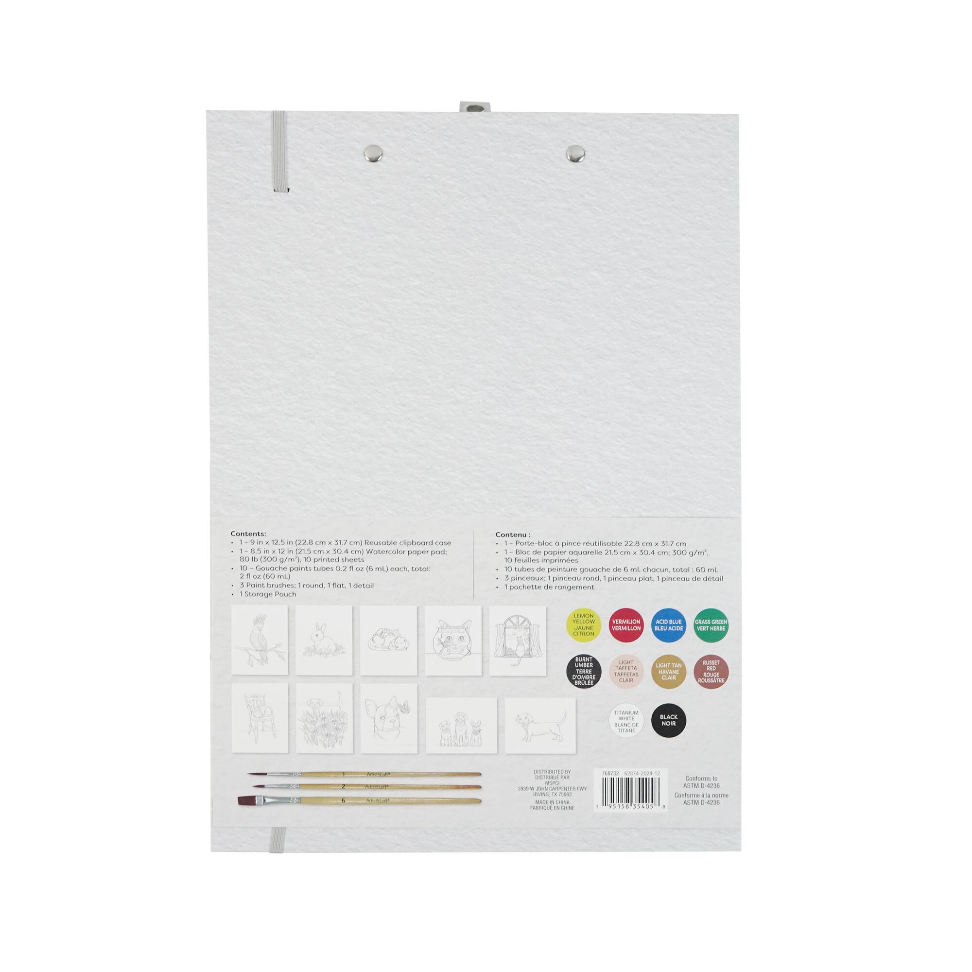 Pets Gouache Painting Book Kit by Artist's Loft®